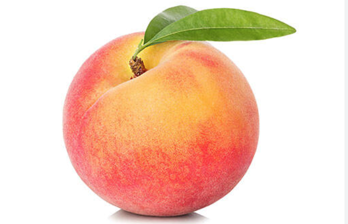 Espárragos verdes con pechuga de pollo y 1 melocotón.